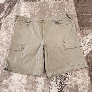 Duluth Trading Shorts Mens 48 Carpenter Flex Fire Hose Beige Heavy Canvas